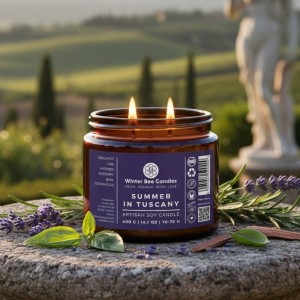 Świeca sojowa Winter Bee Candles - Summer in Tuscany - 400g